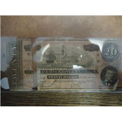 CONFEDERATE STATES OF AMERICA $20 CURRENCY