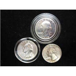 1935-D,62-D & 64 WASHINGTON SILVER QUARTERS