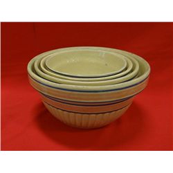 4 Redwing stoneware nesting bowls, unmarked