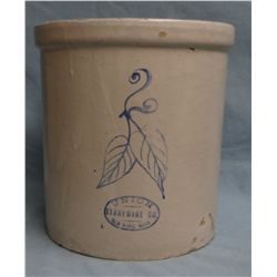 2 gal Minn. Stoneware crock w/ birch leaf, bottom marked, near mint