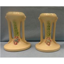 LaRose Candle Holders (pair), 1051-4, Ivory/pink/green, 1924