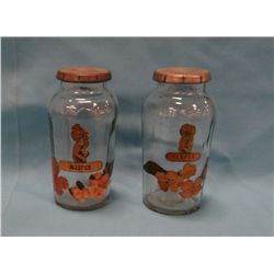 Atlas glass hoosier-style spice jars - 2 (all-spice & cloves)