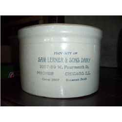 Butter crock - Sam Lerner Dairy, Chicago, IL