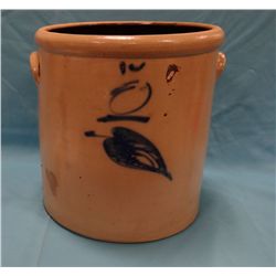5 gal RW salt glaze leaf crock