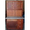 Image 1 : Oak Hoosier-style cabinet, refinished, 72”h x 41”w. Nice!