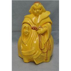 RW Friar cookie jar, yellow, mint