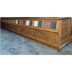 Oak bean counter, 31 drawers, 16’l x 34.5”h x 28”d, Beautiful!
