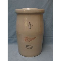 4 gal RW churn w/ lid, 4” wing, mint