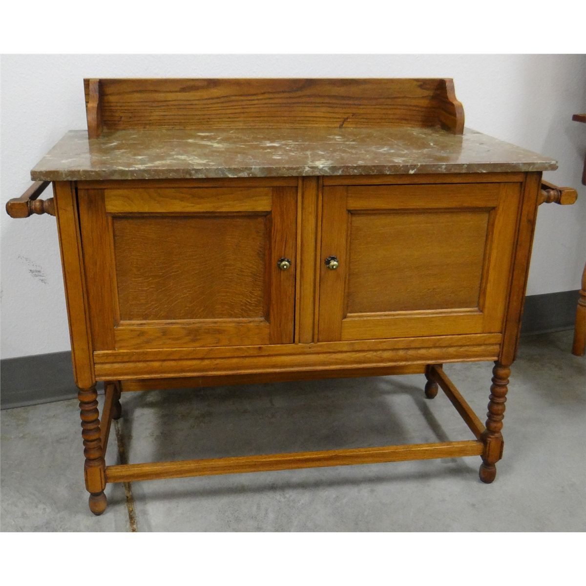 Marble Top Wash Stand W Towel Bars