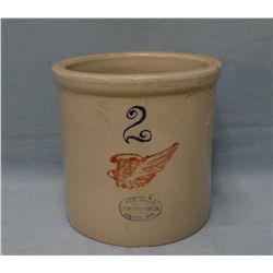 2 gal RW crock, 4" wing, Interior harilines