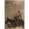 Image 1 : W.H.D. Koerner print, cowboy & geese, 19" x 13", signed WHDK, framed
