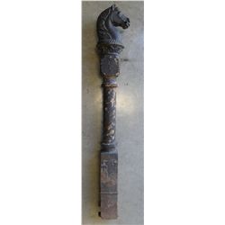 Cast iron horse-head hitching post