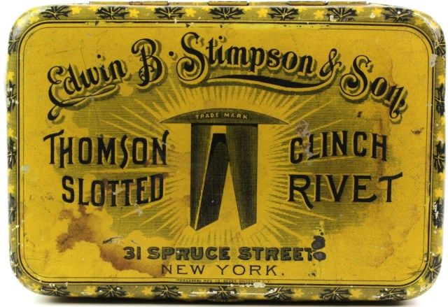 Edwin Clinch Edwin B. Stimpson & Son Clinch Rivet tin