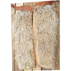 nice early pair of white angora chaps