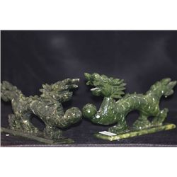 JADE CHINESE  DRAGON FIGURINES