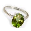 Image 1 : Natural 1.1 ctw Peridot 14k White Gold .05ct Diamond