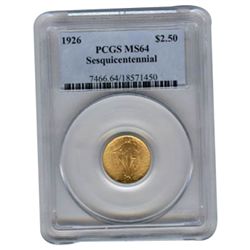 Certified $2.5 Gold Commemorative 1926 Sesquicentennial