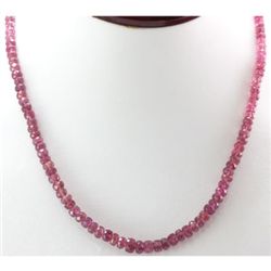 Natural Ruby Round  Beads Necklace 131 ctw. w/brass cla