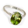 Image 1 : Natural 2 ctw Peridot 14k White Gold .05ct Diamond