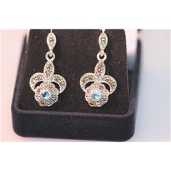 50.00 CTW ANTIQUE LOOKING OPAL DANGLING EARRINGS .925 S