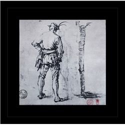 ANTIQUE GALLERY STAMPED LITHOGRAPH