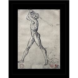 ANTIQUE GALLERY STAMPED LITHOGRAPH