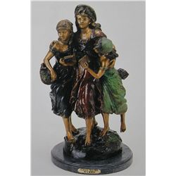 "SCHOOL  TEACHER" BRONZE SCULPTURE - A.  MOREAU