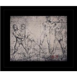 ANTIQUE GALLERY STAMPED LITHOGRAPH