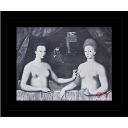 ANTIQUE GALLERY STAMPED LITHOGRAPH