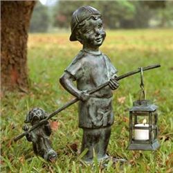 BOY WITH DOG LANTERN