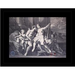 ANTIQUE GALLERY STAMPED LITHOGRAPH