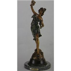 "WINE DANCER" BRONZE SCULPTURE - A.  MOREAU