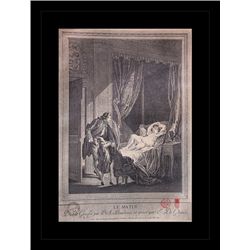 ANTIQUE GALLERY STAMPED LITHOGRAPH