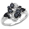 Image 1 : 1.20 CARAT GENUINE SAPPHIRE & WHITE TOPAZ .925 STERLING SILVER RING