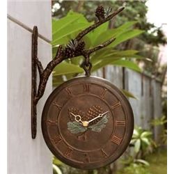 PINECONE CLOCK & THERMOMETER