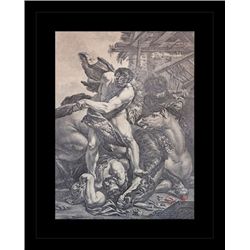 ANTIQUE GALLERY STAMPED LITHOGRAPH