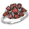 Image 1 : 0.45 CARAT GENUINE GARNET & WHITE TOPAZ .925 STERLING SILVER RING