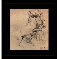 ANTIQUE GALLERY STAMPED LITHOGRAPH