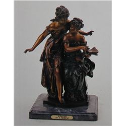 "ROMANCE" BRONZE  SCULPTURE - A. MOREAU