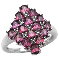 2.88 CARAT GENUINE RHODOLITE .925 STERLING SILVER RING