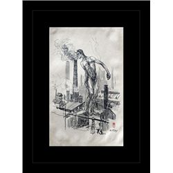 ANTIQUE GALLERY STAMPED LITHOGRAPH