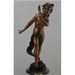 "SECRET LOVE" BRONZE SCULPTURE - A. MOREAU