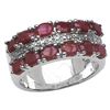 Image 1 : 3.00 CARAT GENUINE RUBY & WHITE DIAMOND .925 STERLING SILVER RING