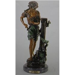 "LES AMANTS" BRONZE SCULPTURE - A. MOREAU