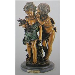 "SECRET" BRONZE SCULPTURE - A. MOREAU