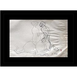 ANTIQUE GALLERY STAMPED LITHOGRAPH