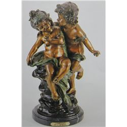 "CONFIDENCE" BRONZE SCULPTURE - A. MOREAU