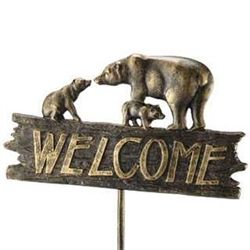 BEAR FAMILY WELCOME GARDEN STAKE