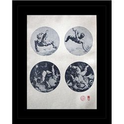 ANTIQUE GALLERY STAMPED LITHOGRAPH