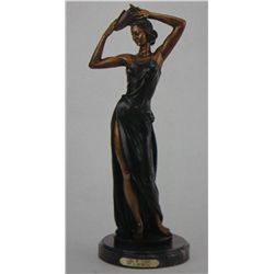 "GIRL WITH VASE" BRONZE SCULPTURE - A. MOREAU